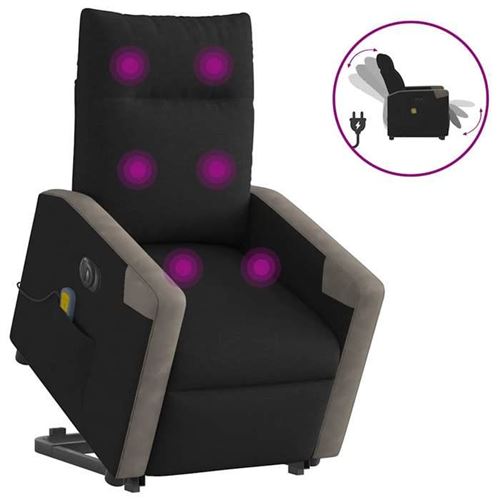 Non Communiqué Noir Vidaxl Fauteuil De Relaxation, Massage, Inclinable Électrique Réglable Tissu