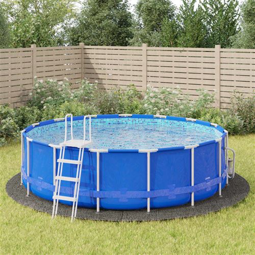 vidaXL Zwembadgrondzeil Ã˜500 cm polyester geotextiel lichtgrijs94229