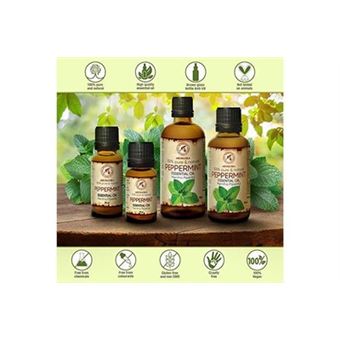 Huile de menthe poivrée - 100% naturelle essentielle pure 100ml - huile d' menthe - mentha piperita - inde - pour aromathérapie - détente - massage -  Huiles essentielles - Achat & prix