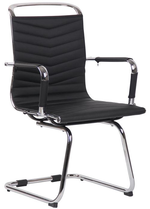 Chaise de visiteur Burnley en Similicuir ou Véritable Cuir , Noir /Similicuir