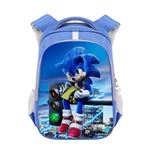 Sac à Dos Sonic The Hedgehog pour Enfants Cadeaux pour Garçon (SD1775) 30*17*44 cm Bleu