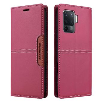 Coque pour OPPO Reno 6Z Premium Flip Housse Étui Protection Rabat Clapet Portefeuille Phone Cover Magnétique [Porte Cartes] Antichoc Béquille Cover ZURSANA Rouge - 1
