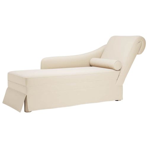 vidaXL Chaiselongue mit Nackenrolle und Rechter Armlehne Leinen