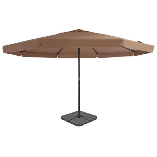 vidaXL Parasol avec base portable Taupe