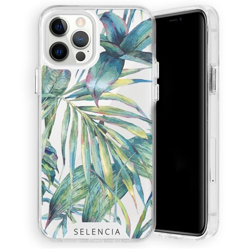 Coque pour iPhone 12/12 Pro Selencia Feuilles de la jungle verte/Vert