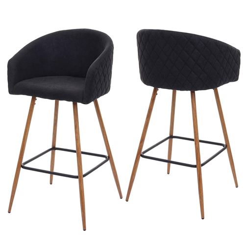 Mendler Gris Tabouret De Bar En Tissu - Anthracite - Image 2