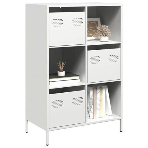 VIDAXL - Buffet Haut - 68x39x103,5 cm - Blanc - Image 3