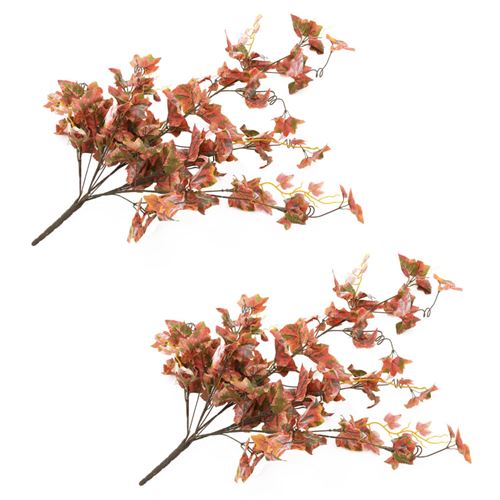 vidaXL 2 pcs Feuilles artificielles de raisin Rouge 90 cm