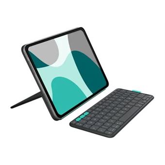 Logitech Flip Folio - Clavier et étui - full size - sans fil - Bluetooth 5.1 LE - QWERTY - Espagnol - graphite - pour Apple 10.9-inch iPad Air (5th generation); 11-inch iPad Air (M2, M3); 11-inch iPad Pro (M4) - 1