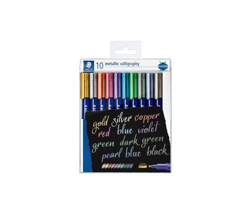 STAEDTLER marqueur permanent metallic calligraphy, étui 10