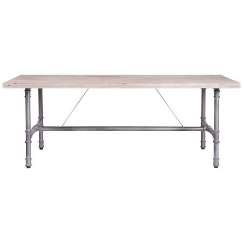 Table basse rectangulaire - Bois et tube industriel patiné - 120 x 80 x 45 cm - TULO
