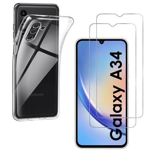 Coque pour Samsung Galaxy A34 5G et 2 Verres Trempé Film Protection Ecran  Phonillico® - Coque et étui téléphone mobile - Achat & prix