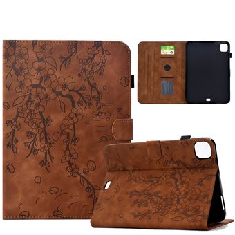 FLOODKING Coque iPad Pro 11 2021/2022 – Étui Folio à Motif Floral, avec Porte-cartes, Fonction Support et Veille/Réveil Automatique, Marron - 1