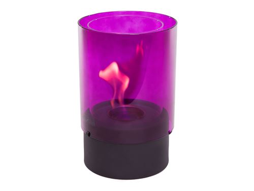 Cheminée bio-éthanol en verre trempé violet PURLINE