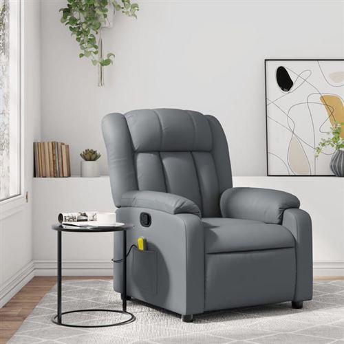 Vidaxl Gris Fauteuil De Massage, Relaxation Similicuir - Image 2