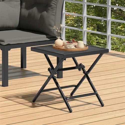 VIDAXL - Table de jardin pliable - 38x38x38 cm - Anthracite - Image 3