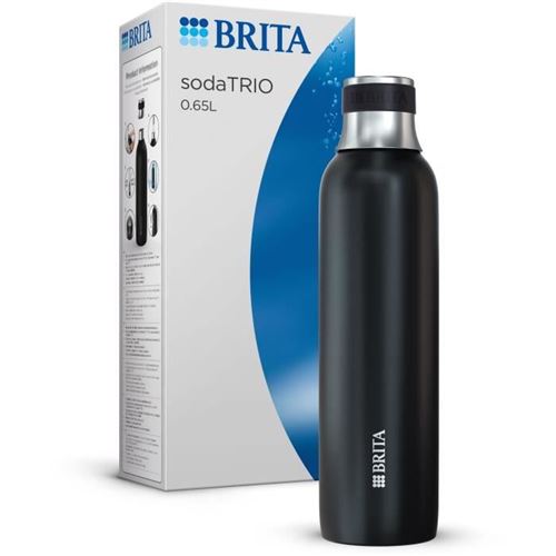 Brita Noir Bouteille Pour Sodatrio - Acier Inoxydable - 0,65 L - Image 3