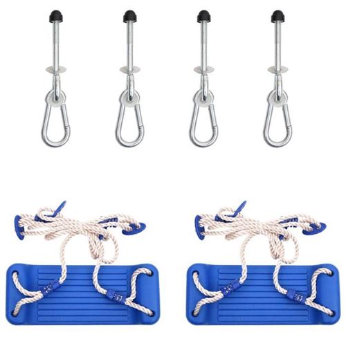 Non Communiqué Bleu Vidaxl Sièges De Balançoire Avec Pierres D'escalade 2 Pcs, Jouets D'aire De Jeux, Sièges De Balançoire Avec Cordes Jardin 91033