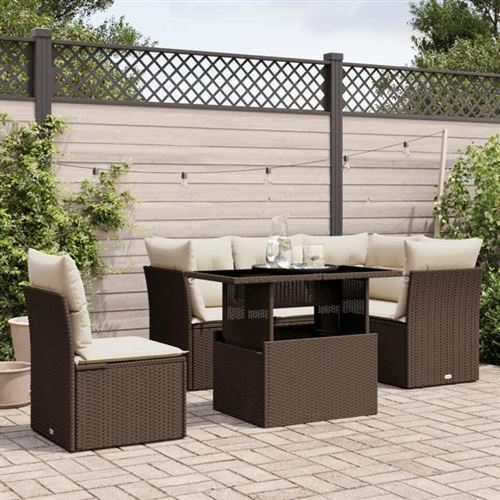 Non Communiqué Marron Salon De Jardin Modulable Vidaxl Resine Tressee 6 Pieces 62 X 62 X 69 Cm