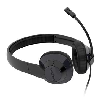 Creative HS-720 V2 Micro-casque supra-auriculaire filaire Stereo noir, argent volume réglable, Mise en sourdine du microphone
