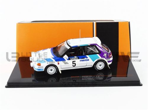 Voiture Miniature de Collection IXO 1-43 - MAZDA 323 GLX - Rally 1000 Lakes 1990 - White - RAC358A