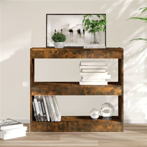 Vidaxl Bibliothèque/Séparateur De Pièce Chêne Fumé 80X30x72 Cm813614 - Image 3