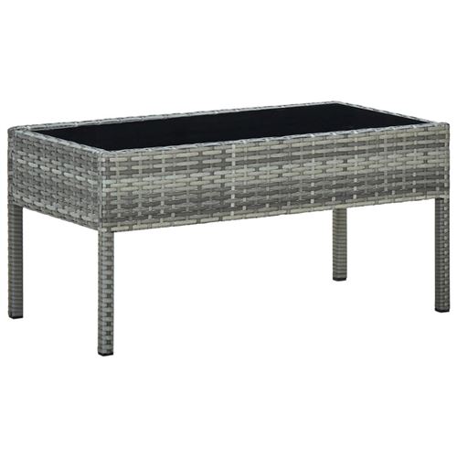 Vidaxl Gris Table De Jardin - 75X40x37 Cm - Résine Tressée - Image 3