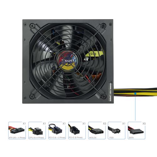 Non Communiqué Noir Tooq Technology Alimentation Atx Tooq Apolo - 650W (Noir)