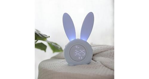 Alarme lapin mignon horloge numérique creative led snooze cartoon horloge électronique 574