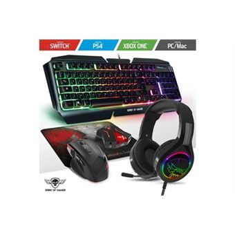 Nsk gaming Pack Pro Gamer Full RGB Clavier, Souris, Tapis et Casque -  Compatible PC / PS4 /Xbox One/Xbox Series S