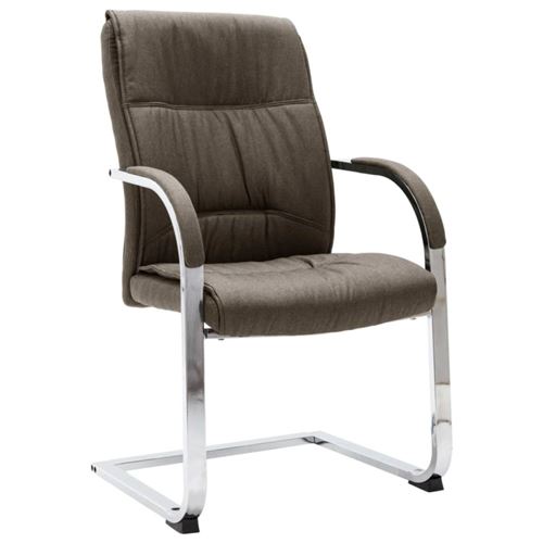 vidaXL Chaise de bureau cantilever Taupe Tissu