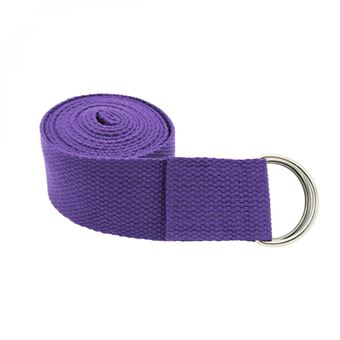 Sangle, ceinture de yoga 183 x 3,8 cm réglable - Violet - 1