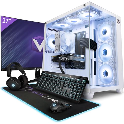 Vibox X-34 PC Gamer - 27" 165Hz Écran Pack Incurvé - Intel i9 13900KF Processeur 5.8GHz - Nvidia RTX 3070 8Go - 32Go RAM - 1To NVMe M.2 SSD - 700W PSU - Windows 11 - WiFi