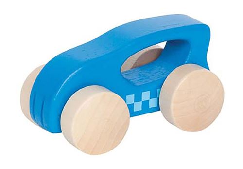 Hape voiture de course en bois 10 cm bleu