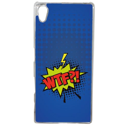Coque Wtf Fond Bleu Lectrique Compatible Sony Xperia Z5 Transparent