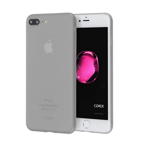 doupi UltraSlim Coque pour iPhone 8 Plus / 7 Plus (5,5 pouces), fin mat ultra mince et ultra léger Bumper Cover Housse de Protection, gris
