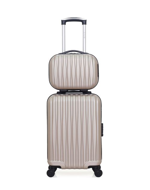 Set de 2 Valises WAVE PARIS VOLGA-H BEIGE en ABS