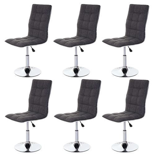 6x chaise de salle à manger MENDLER HWC-C41, fauteuil, tissu gris clair