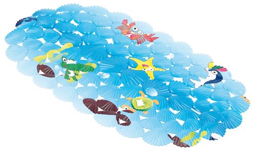Tapis antidérapant pour baignoire, 69 x 38 cm, décor plage