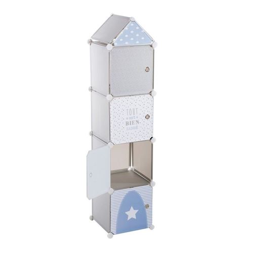 Colonne de rangement pour enfant grise