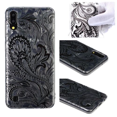 Coque en TPU motif 3D diamant tendre fleur noir pour votre Samsung Galaxy A10/M10