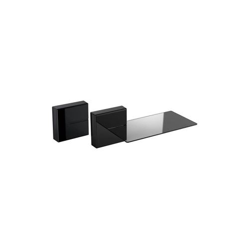 Meliconi Ghost Cube Shelf Systeme De Gestion Des Cables - 1 Cube Et 1 Etagere - Poids Max : 3 Kg - Noir