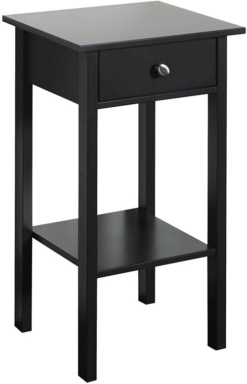 Table de nuit coloris café noir en MDF - 70 x 40 x 35 cm -PEGANE-