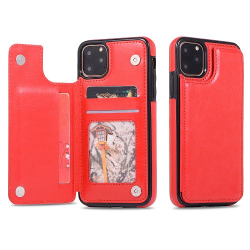 Coque de cuir avec multi-fente pour Apple iPhone 11 6.1 - Rouge