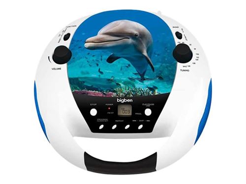 BigBen CD52 Dolphin - Boombox - wit met patroon