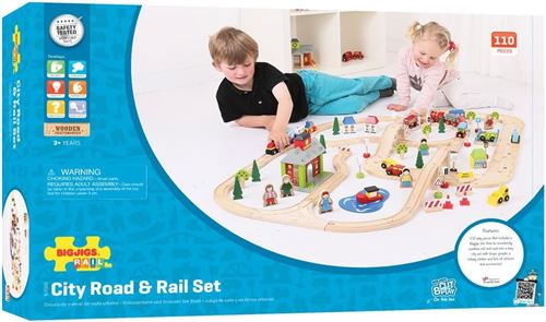 Non Communiqué Multicolore Jeu En Bois - Ensemble De Route Et De Chemin De Fer De La Ville
