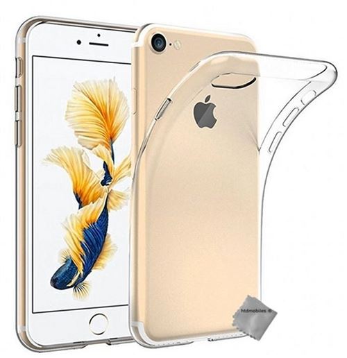 Coque silicone gel fine pour Apple iPhone SE (2020) avec verre trempe - TPU TRANSPARENT