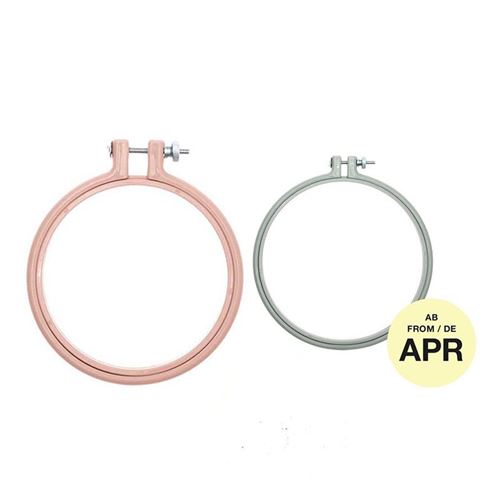 2 anneaux de broderie - rose 10,1 cm + menthe 15,2 cm - Rico Design