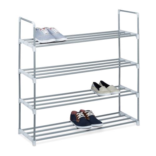Étagère à chaussures en métal - 4 étages - pour 16 paires de chau