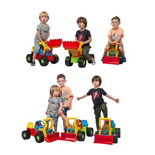 22 Sur Porteur Tractopelle Camion Enfant Jouet D Exterieur Bleu Porteur Achat Prix Fnac